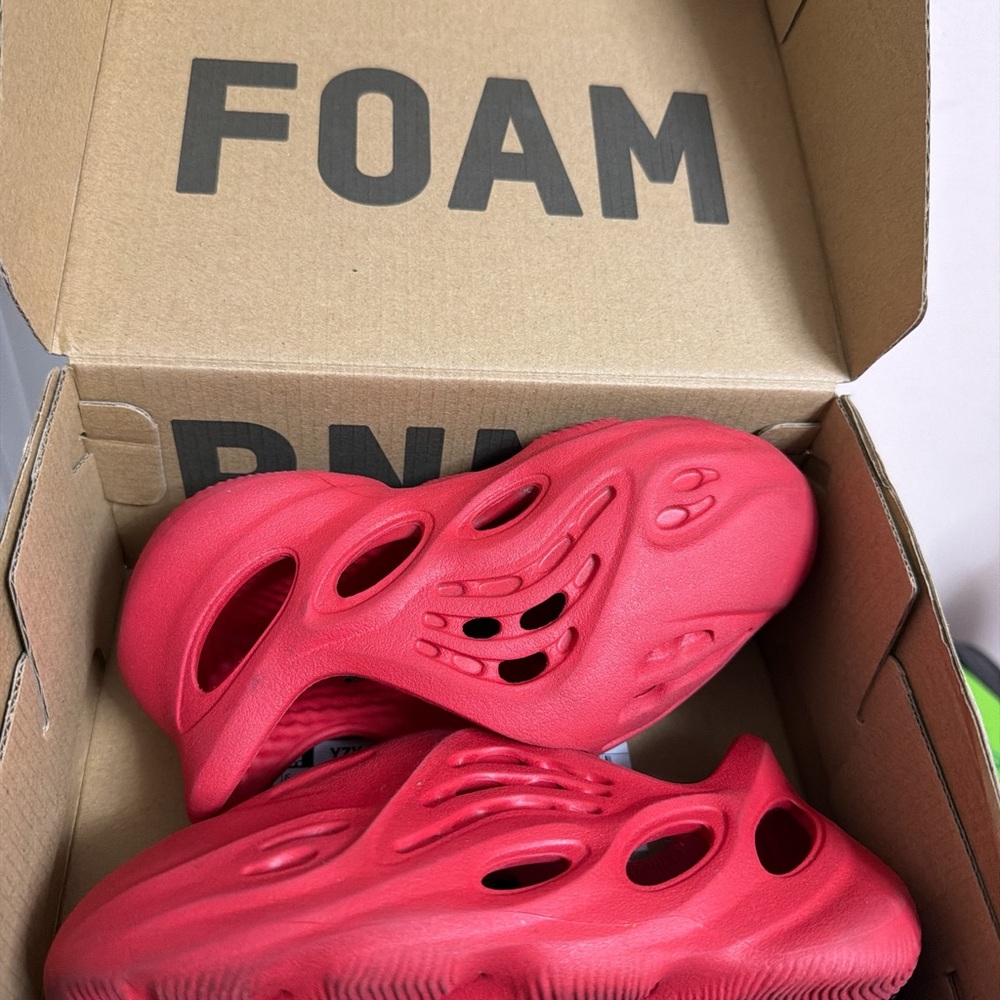 Yeezy Kids Bright Red Foam Sneakers